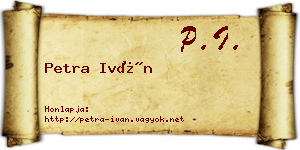 Petra Iván névjegykártya