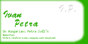 ivan petra business card